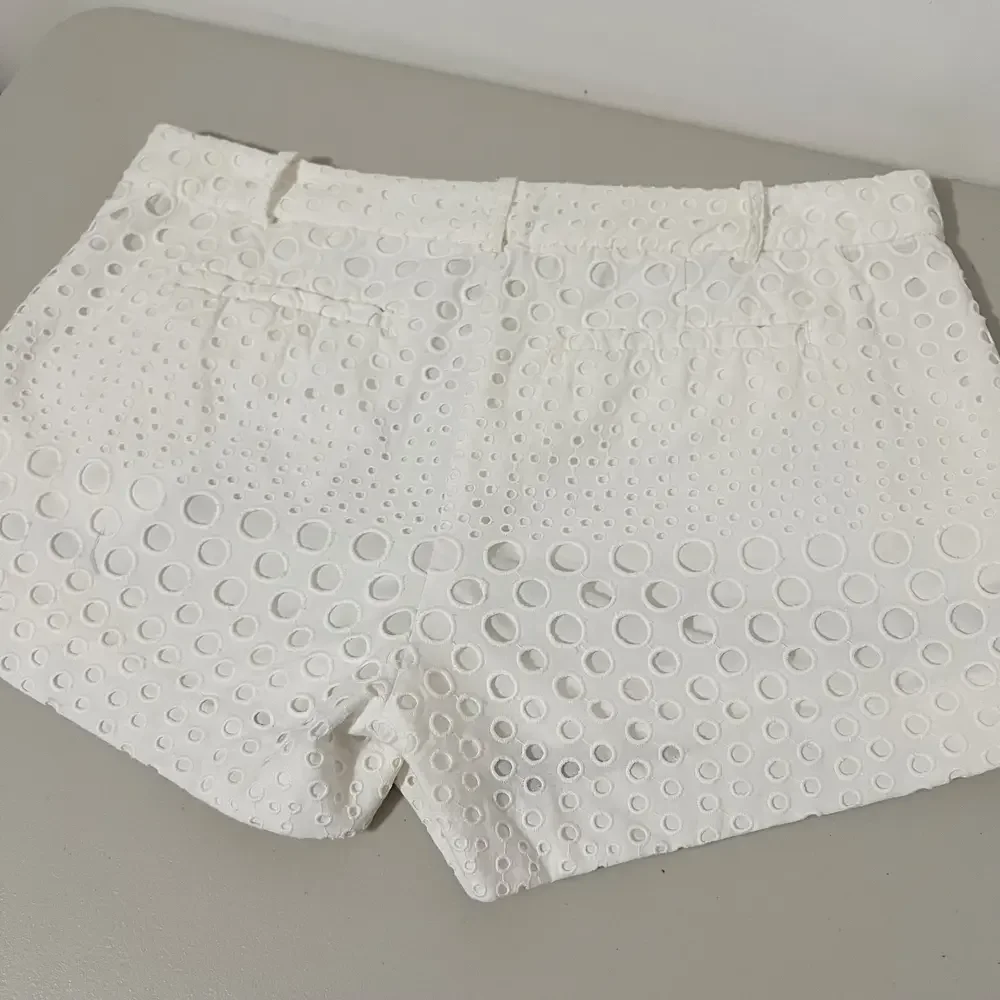 Michael Kors White Summer Eyelet Cotton‎ Shorts Size Small